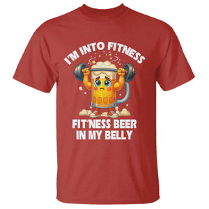 Funny Beer Lover T Shirt I Am Into Fitness Beer in My Belly TS14 Red Print Your Wear