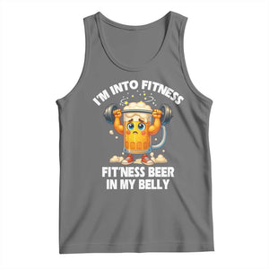 Funny Beer Lover Tank Top I Am Into Fitness Beer in My Belly TS14 Black Heather Print Your Wear