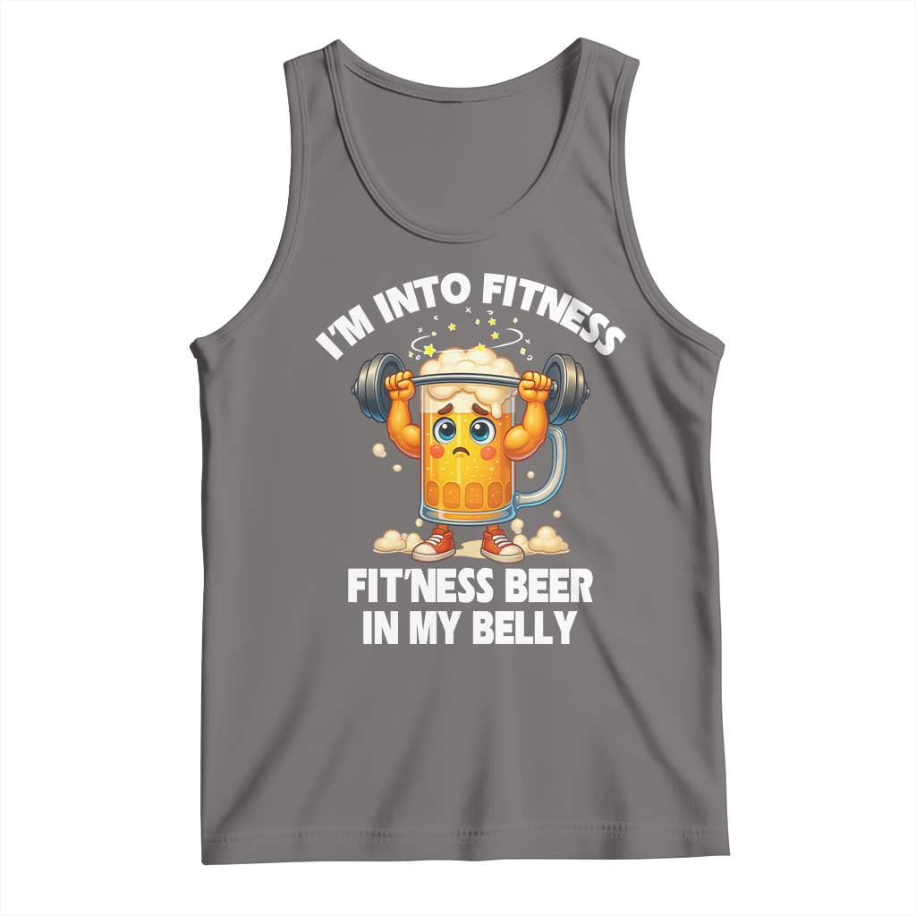 Funny Beer Lover Tank Top I Am Into Fitness Beer in My Belly TS14 Deep Heather Print Your Wear