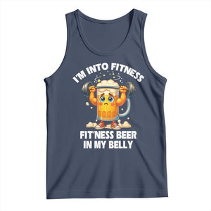 Funny Beer Lover Tank Top I Am Into Fitness Beer in My Belly TS14 Navy Print Your Wear