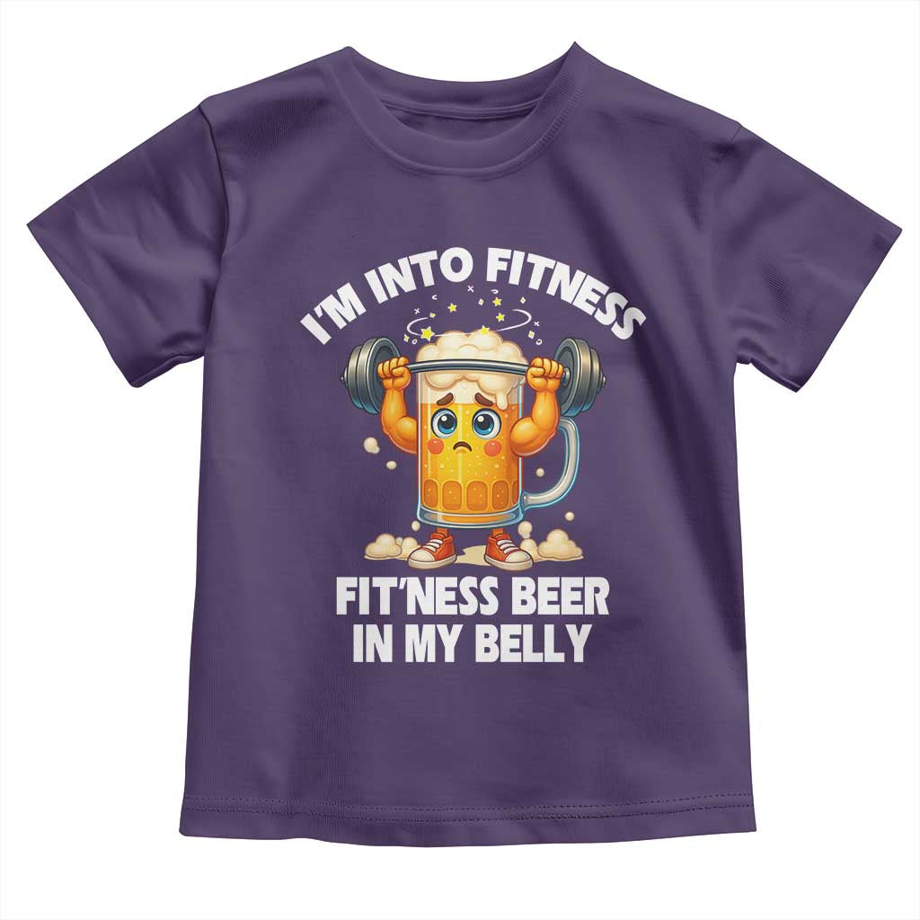 Funny Beer Lover Toddler T Shirt I Am Into Fitness Beer in My Belly TS14 Purple Print Your Wear