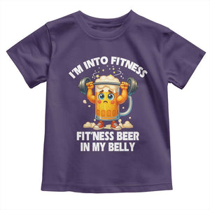 Funny Beer Lover Toddler T Shirt I Am Into Fitness Beer in My Belly TS14 Purple Print Your Wear