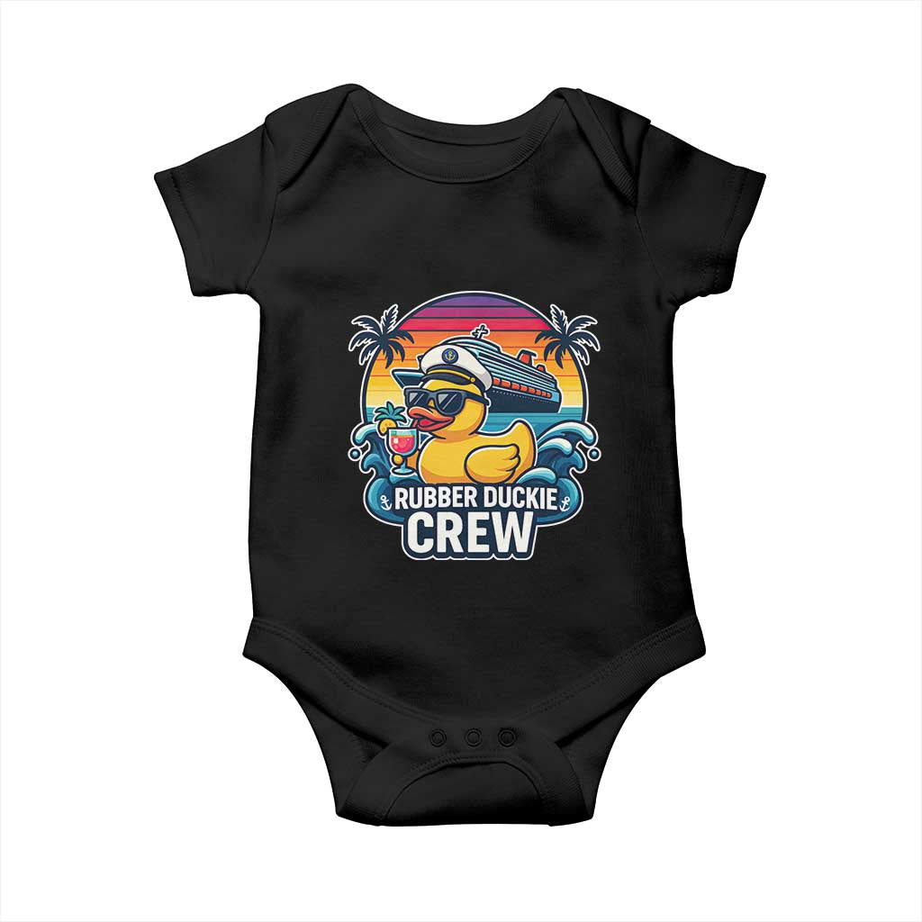 Funny Rubber Duckie Cruise Baby Onesie TS14 Black Print Your Wear