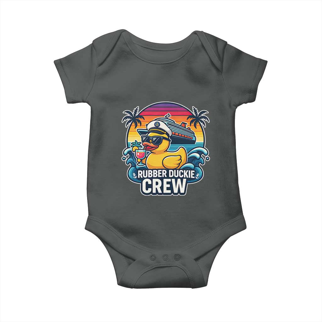 Funny Rubber Duckie Cruise Baby Onesie TS14 Dark Heather Print Your Wear