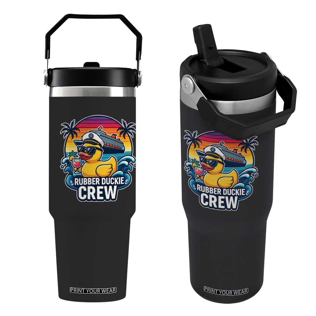 Funny Rubber Duckie Cruise Flip Straw Tumbler TS14 One Size: 30 oz Black Print Your Wear