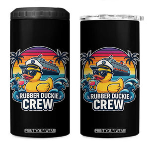 Funny Rubber Duckie Cruise 4 in 1 Can Cooler Tumbler TS14 One Size: 16 oz Black Print Your Wear