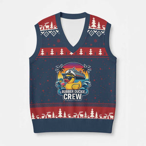 Funny Rubber Duckie Cruise V-Neck Knit Sweater Vest TS14 Navy Red Print Your Wear