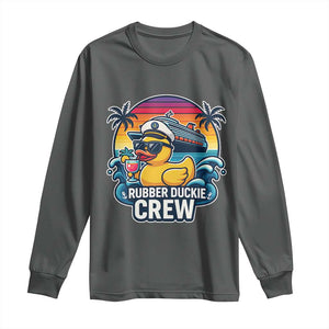 Funny Rubber Duckie Cruise Long Sleeve Shirt TS14 Dark Heather Print Your Wear