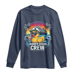 Funny Rubber Duckie Cruise Long Sleeve Shirt TS14 Navy Print Your Wear