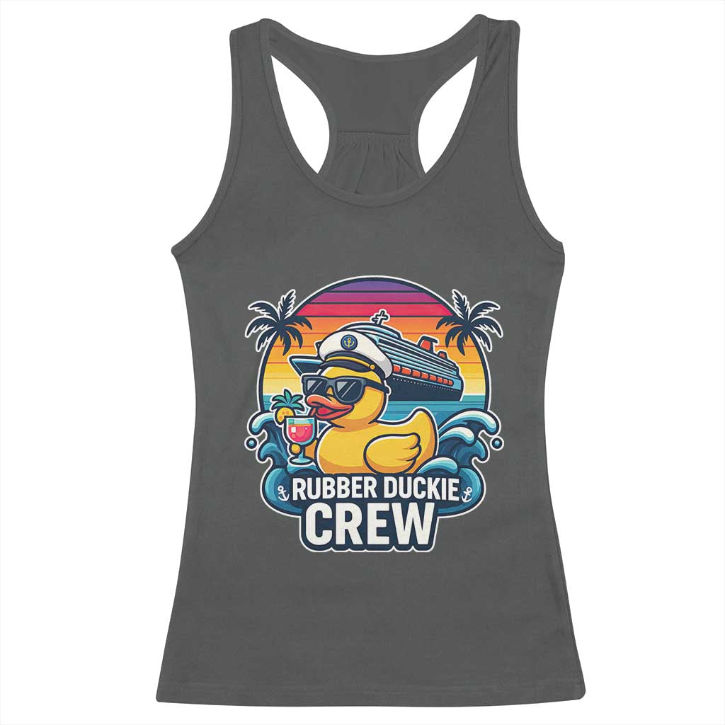 Funny Rubber Duckie Cruise Racerback Tank Top TS14 Dark Heather Print Your Wear