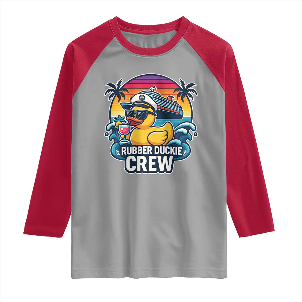 Funny Rubber Duckie Cruise Raglan Shirt TS14 Sport Gray Red Print Your Wear