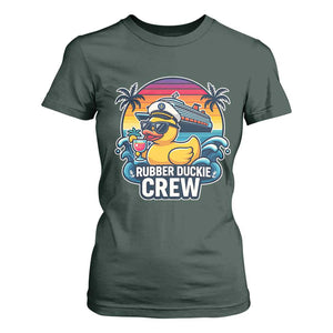 Funny Rubber Duckie Cruise T Shirt For Women TS14 Dark Forest Green Print Your Wear