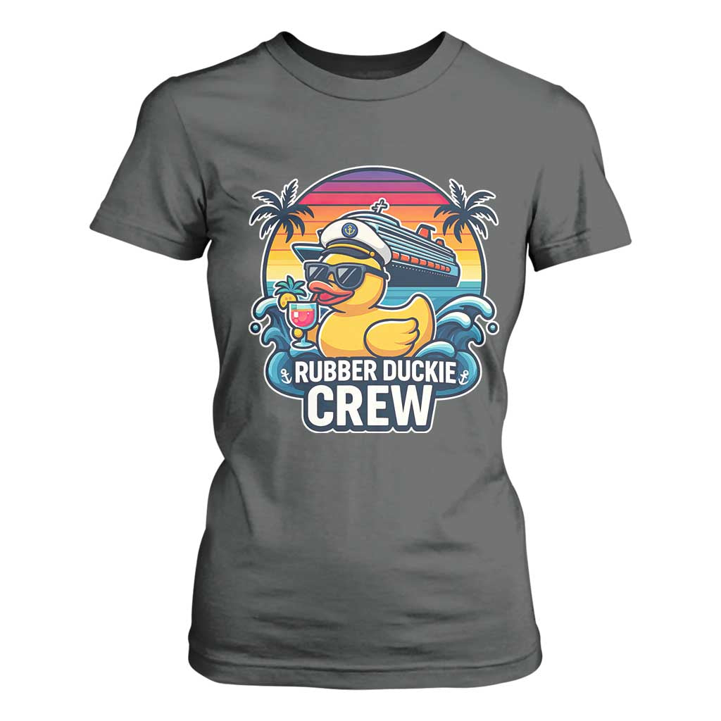 Funny Rubber Duckie Cruise T Shirt For Women TS14 Dark Heather Print Your Wear