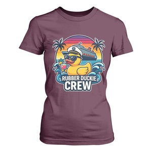 Funny Rubber Duckie Cruise T Shirt For Women TS14 Maroon Print Your Wear