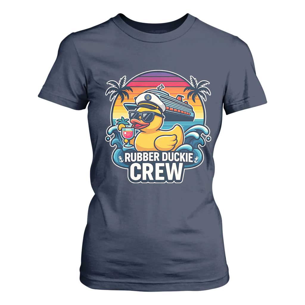 Funny Rubber Duckie Cruise T Shirt For Women TS14 Navy Print Your Wear