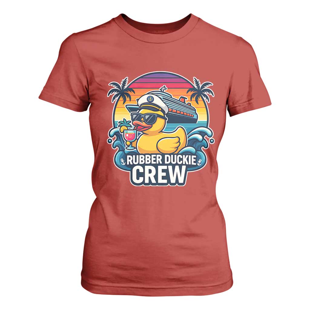 Funny Rubber Duckie Cruise T Shirt For Women TS14 Red Print Your Wear