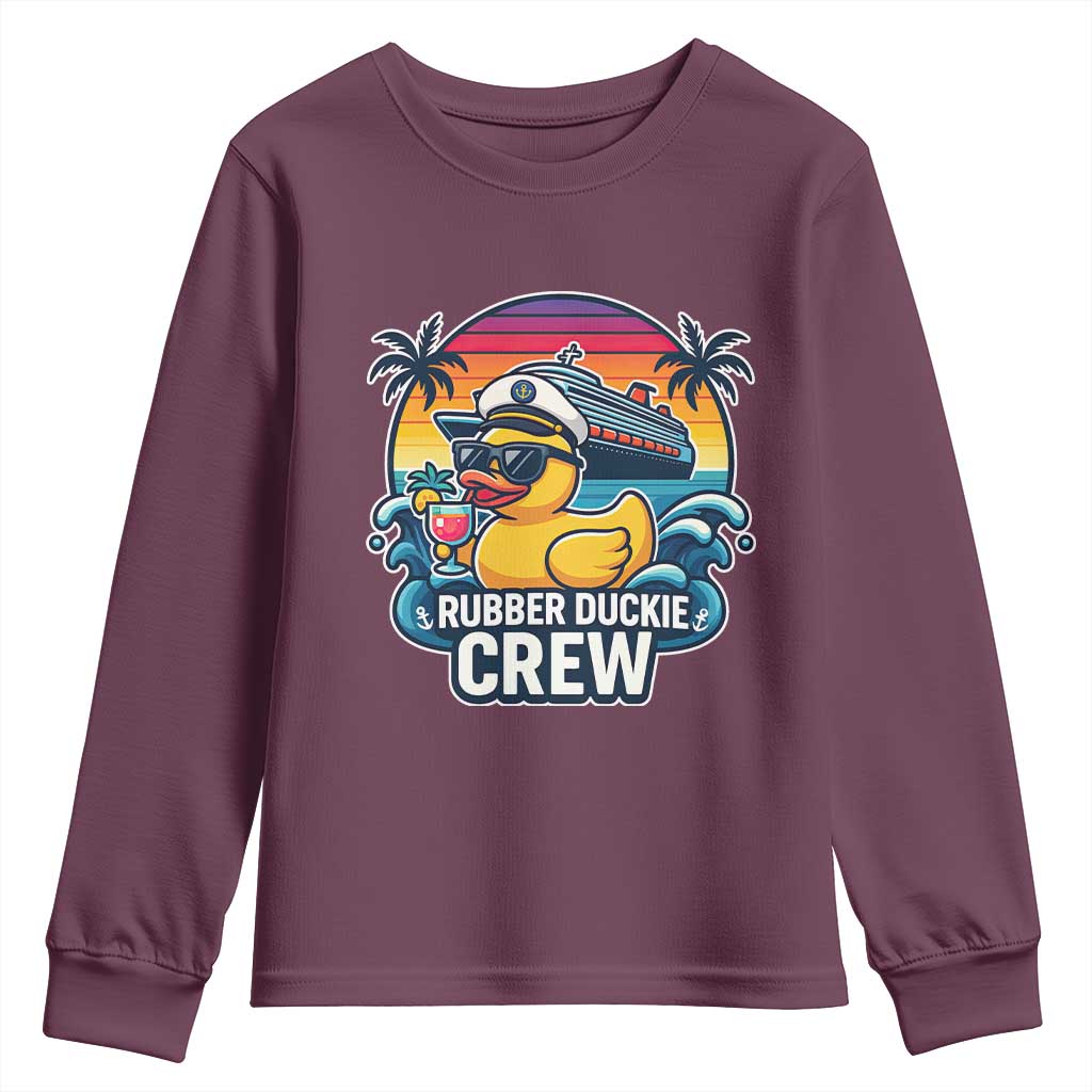 Funny Rubber Duckie Cruise Youth Sweatshirt TS14 Maroon Print Your Wear