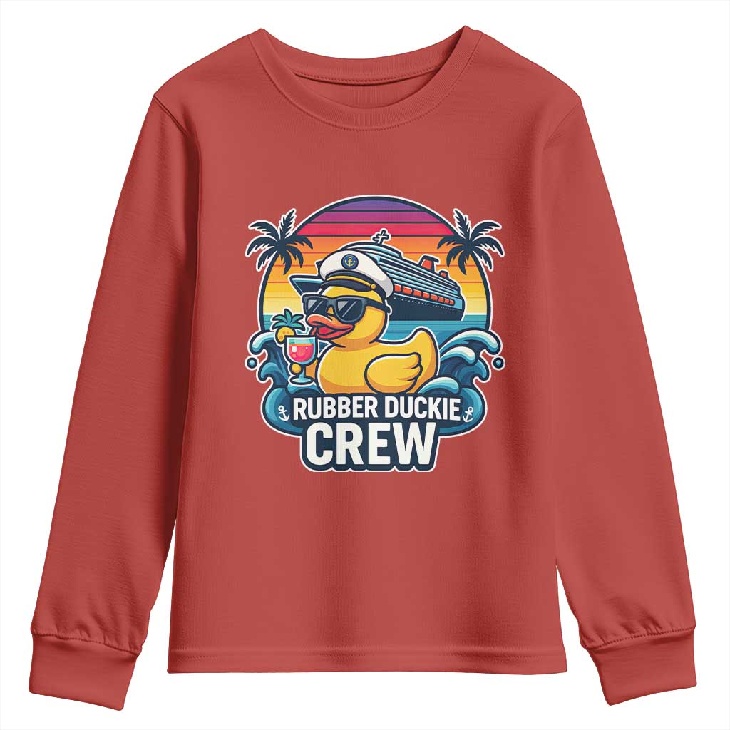Funny Rubber Duckie Cruise Youth Sweatshirt TS14 Red Print Your Wear