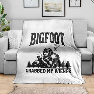 Bigfoot Grabbed My Wiener Throw Blanket Funny Sasquatch Camping TS14 Print Your Wear