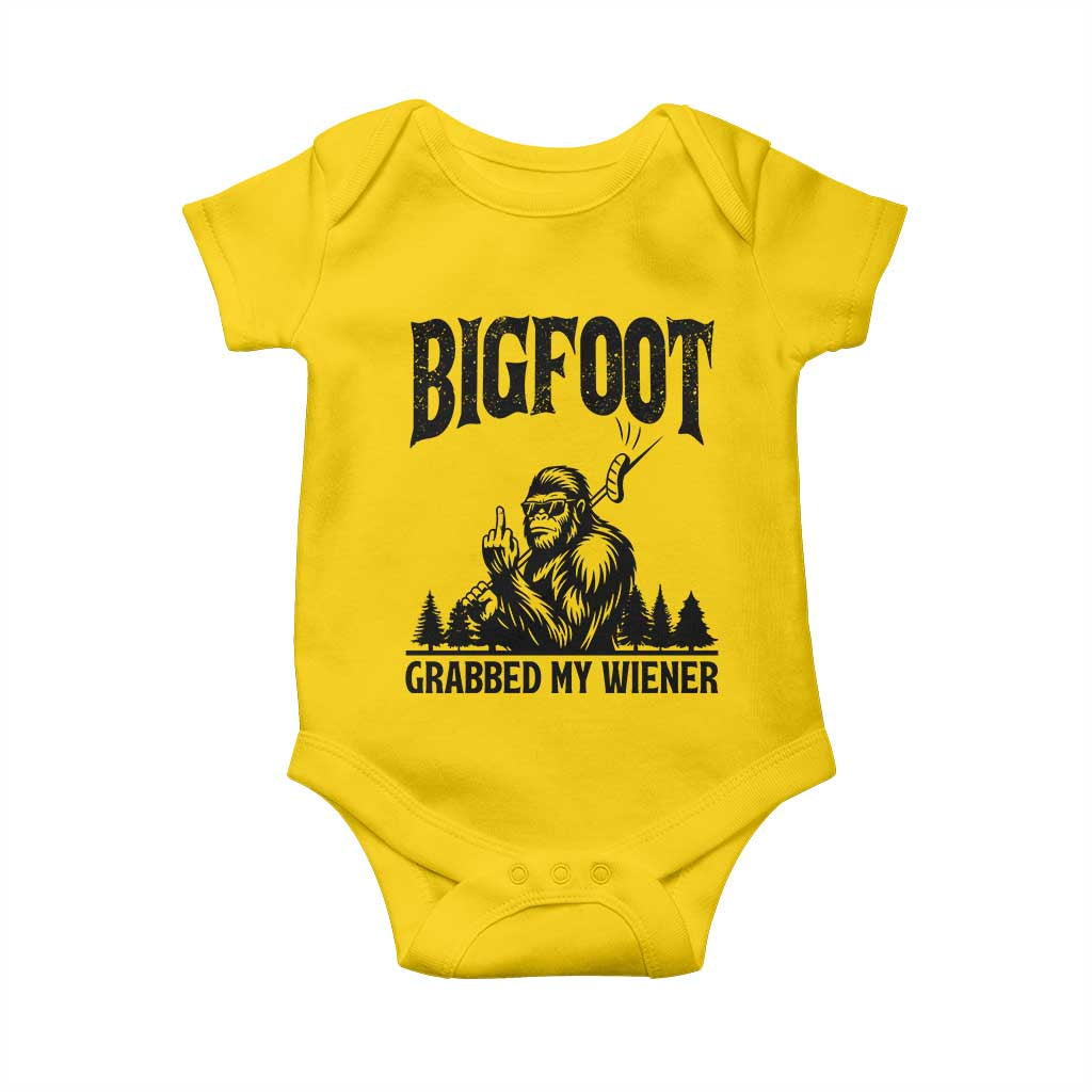 Bigfoot Grabbed My Wiener Baby Onesie Funny Sasquatch Camping TS14 Daisy Print Your Wear