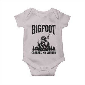 Bigfoot Grabbed My Wiener Baby Onesie Funny Sasquatch Camping TS14 Ice Gray Print Your Wear