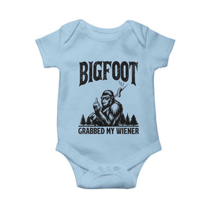 Bigfoot Grabbed My Wiener Baby Onesie Funny Sasquatch Camping TS14 Light Blue Print Your Wear