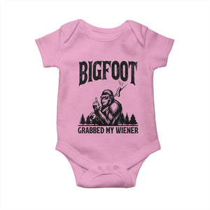 Bigfoot Grabbed My Wiener Baby Onesie Funny Sasquatch Camping TS14 Light Pink Print Your Wear