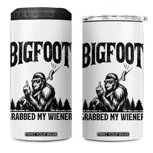 Bigfoot Grabbed My Wiener 4 in 1 Can Cooler Tumbler Funny Sasquatch Camping TS14 One Size: 16 oz White Print Your Wear