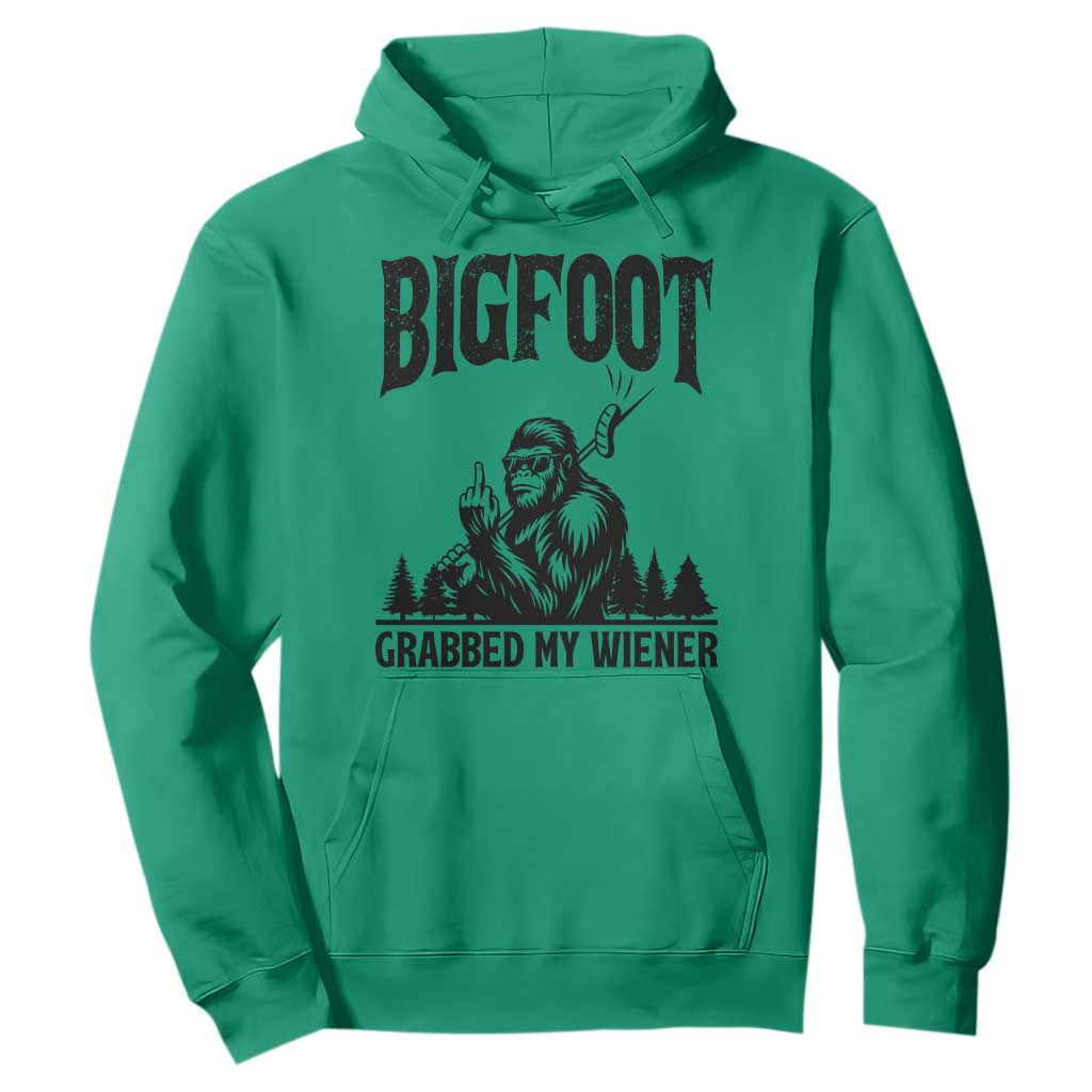 Bigfoot Grabbed My Wiener Hoodie Funny Sasquatch Camping TS14 Irish Green Print Your Wear
