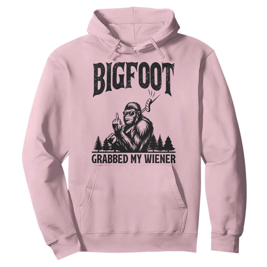 Bigfoot Grabbed My Wiener Hoodie Funny Sasquatch Camping TS14 Light Pink Print Your Wear