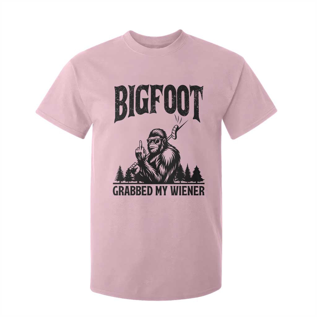 Bigfoot Grabbed My Wiener T Shirt For Kid Funny Sasquatch Camping TS14 Light Pink Print Your Wear