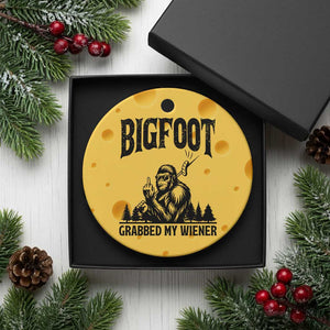 Bigfoot Grabbed My Wiener Ceramic Ornament Funny Sasquatch Camping TS14 1pc Yellow Cheese Print Your Wear