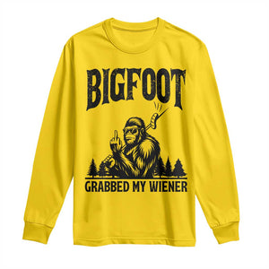 Bigfoot Grabbed My Wiener Long Sleeve Shirt Funny Sasquatch Camping TS14 Daisy Print Your Wear