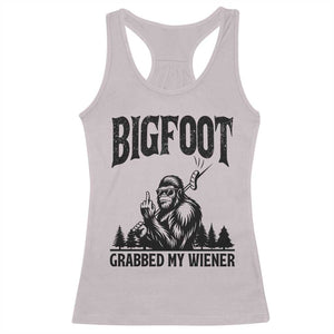 Bigfoot Grabbed My Wiener Racerback Tank Top Funny Sasquatch Camping TS14 Ice Gray Print Your Wear