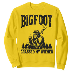 Bigfoot Grabbed My Wiener Sweatshirt Funny Sasquatch Camping TS14 Daisy Print Your Wear