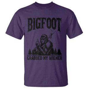 Bigfoot Grabbed My Wiener T Shirt Funny Sasquatch Camping TS14 Purple Print Your Wear