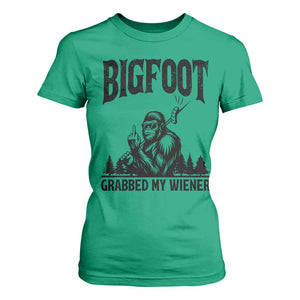Bigfoot Grabbed My Wiener T Shirt For Women Funny Sasquatch Camping TS14 Irish Green Print Your Wear