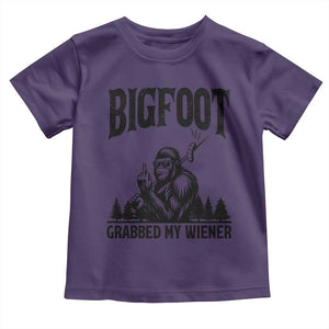 Bigfoot Grabbed My Wiener Toddler T Shirt Funny Sasquatch Camping TS14 Purple Print Your Wear