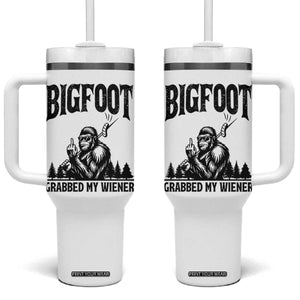 Bigfoot Grabbed My Wiener Tumbler With Handle Funny Sasquatch Camping TS14 One Size: 40 oz White Print Your Wear