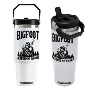 Bigfoot Grabbed My Wiener Flip Straw Tumbler Funny Sasquatch Camping TS14 One Size: 30 oz White Print Your Wear