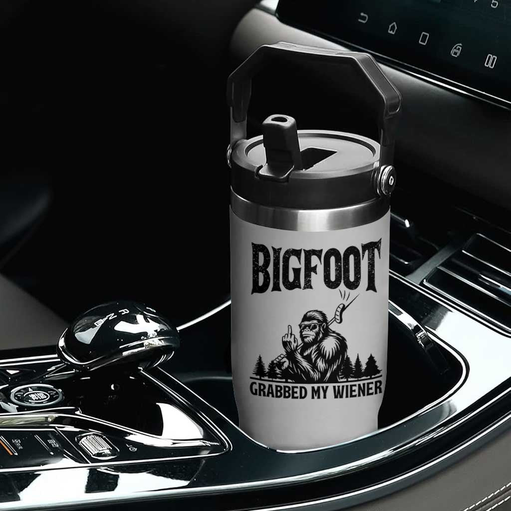 Bigfoot Grabbed My Wiener Flip Straw Tumbler Funny Sasquatch Camping TS14 Print Your Wear