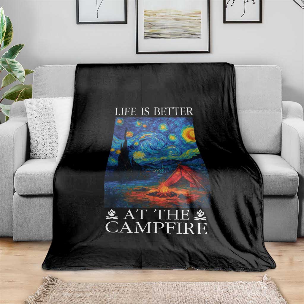 Funny Camping Throw Blanket Life Is Better At The Campfire TS14 Print Your Wear