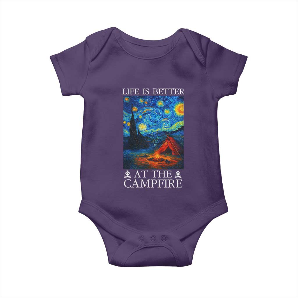 Funny Camping Baby Onesie Life Is Better At The Campfire TS14 Purple Print Your Wear