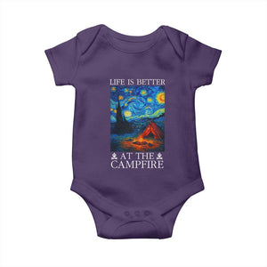 Funny Camping Baby Onesie Life Is Better At The Campfire TS14 Purple Print Your Wear