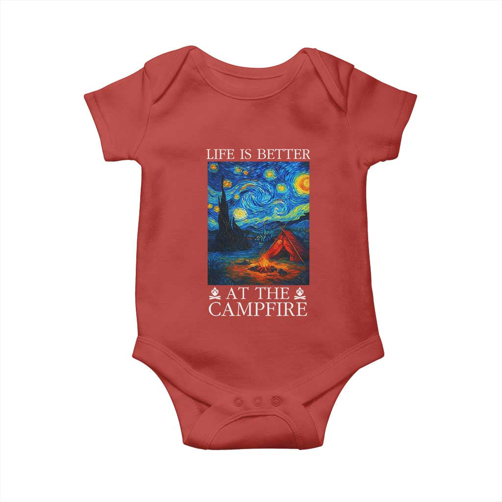 Funny Camping Baby Onesie Life Is Better At The Campfire TS14 Red Print Your Wear