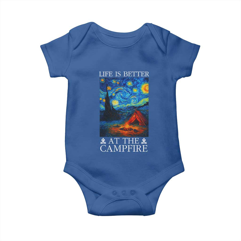 Funny Camping Baby Onesie Life Is Better At The Campfire TS14 Royal Blue Print Your Wear