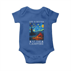 Funny Camping Baby Onesie Life Is Better At The Campfire TS14 Royal Blue Print Your Wear