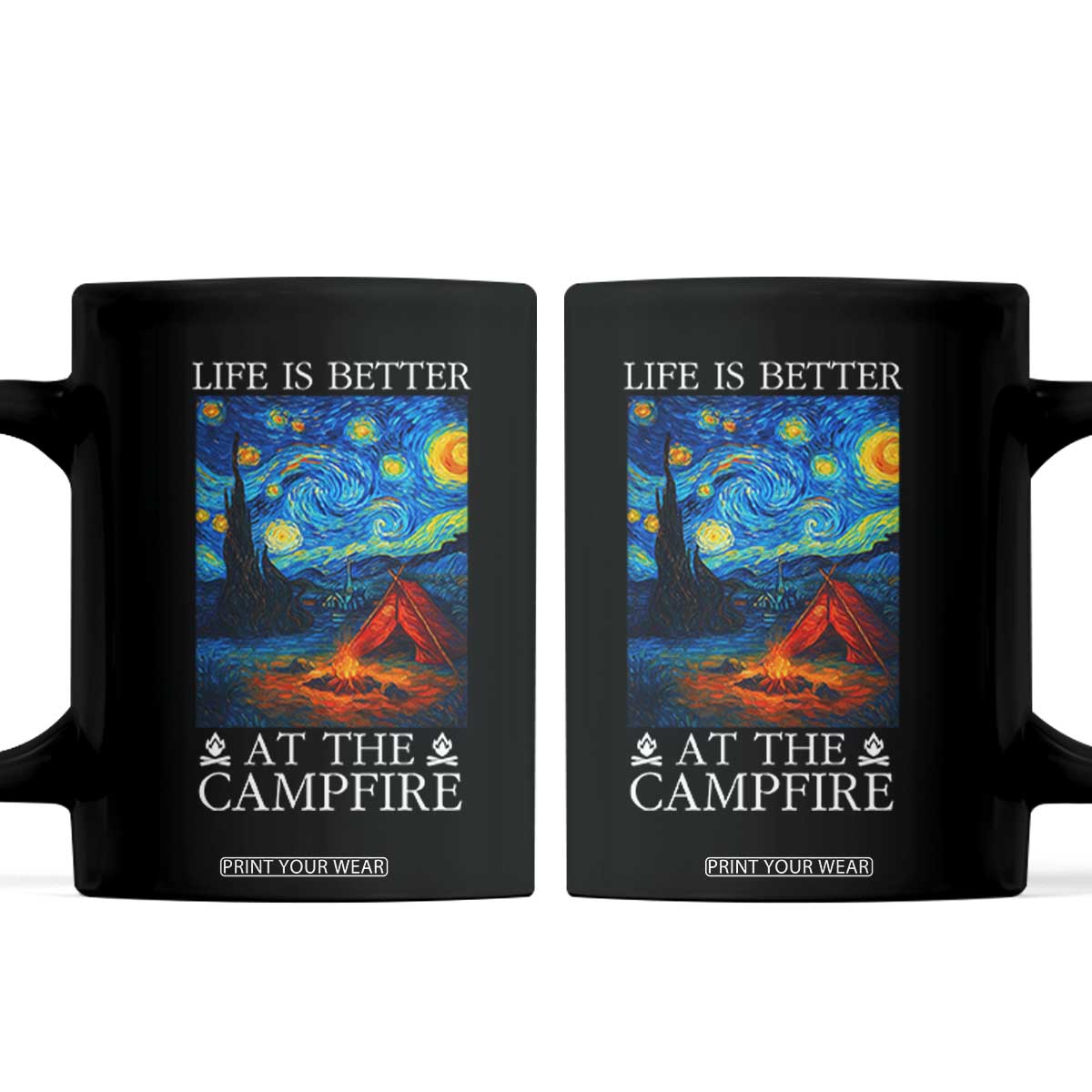 Funny Camping Coffee Mug Life Is Better At The Campfire TS14 Black Print Your Wear