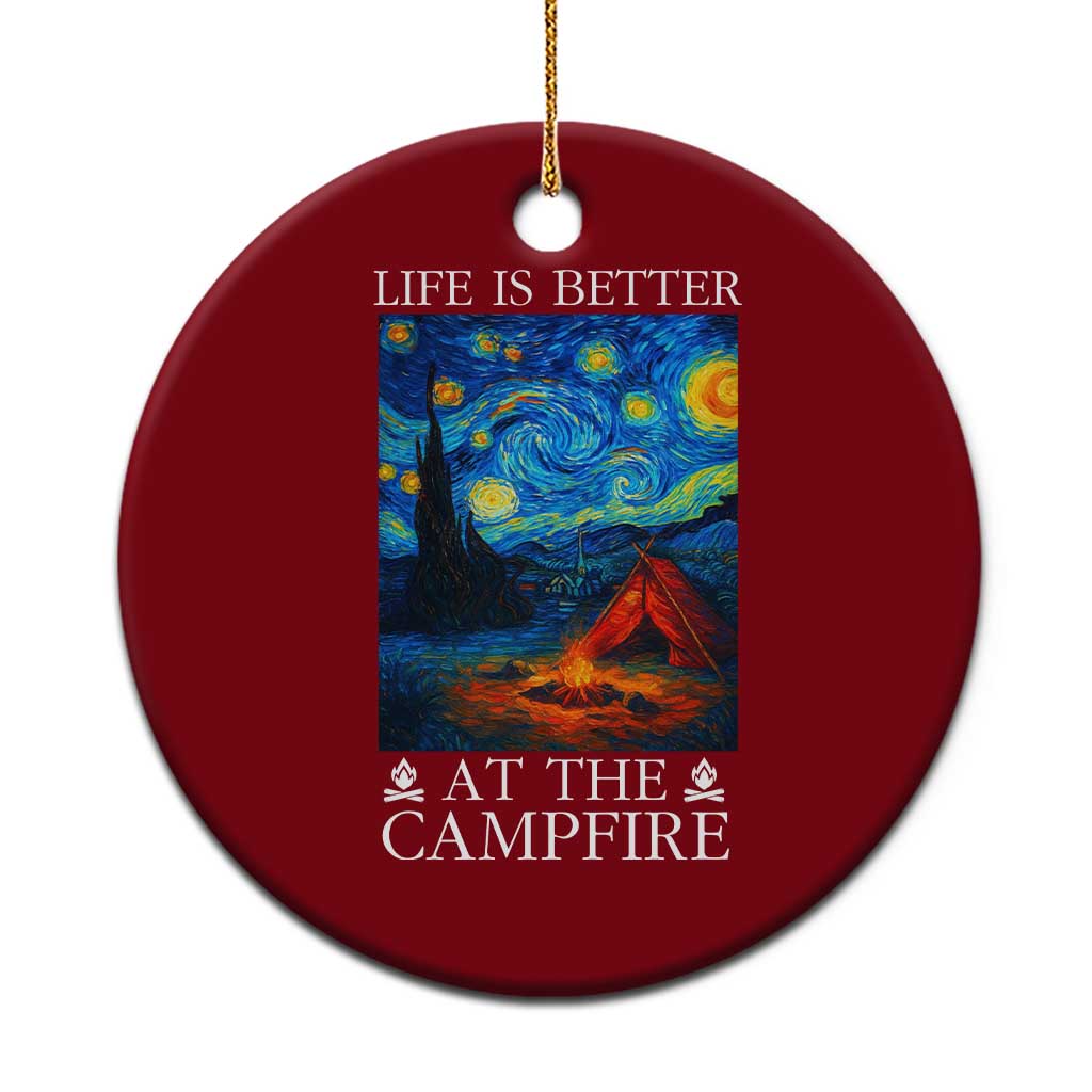 Funny Camping Ceramic Ornament Life Is Better At The Campfire TS14 1pc Red Print Your Wear