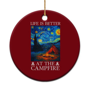 Funny Camping Ceramic Ornament Life Is Better At The Campfire TS14 1pc Red Print Your Wear